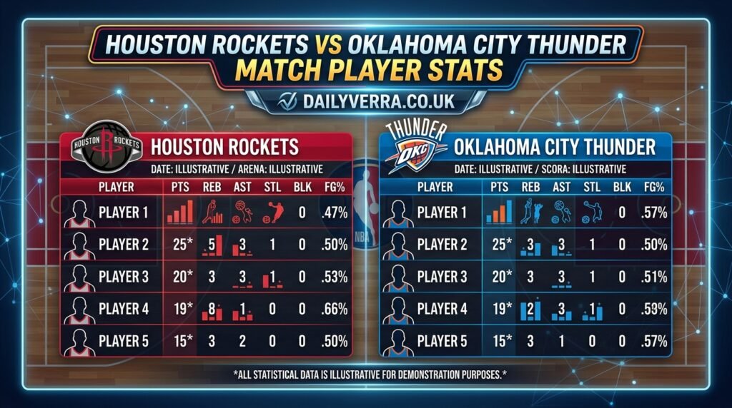 houston rockets vs oklahoma city thunder match player stats
